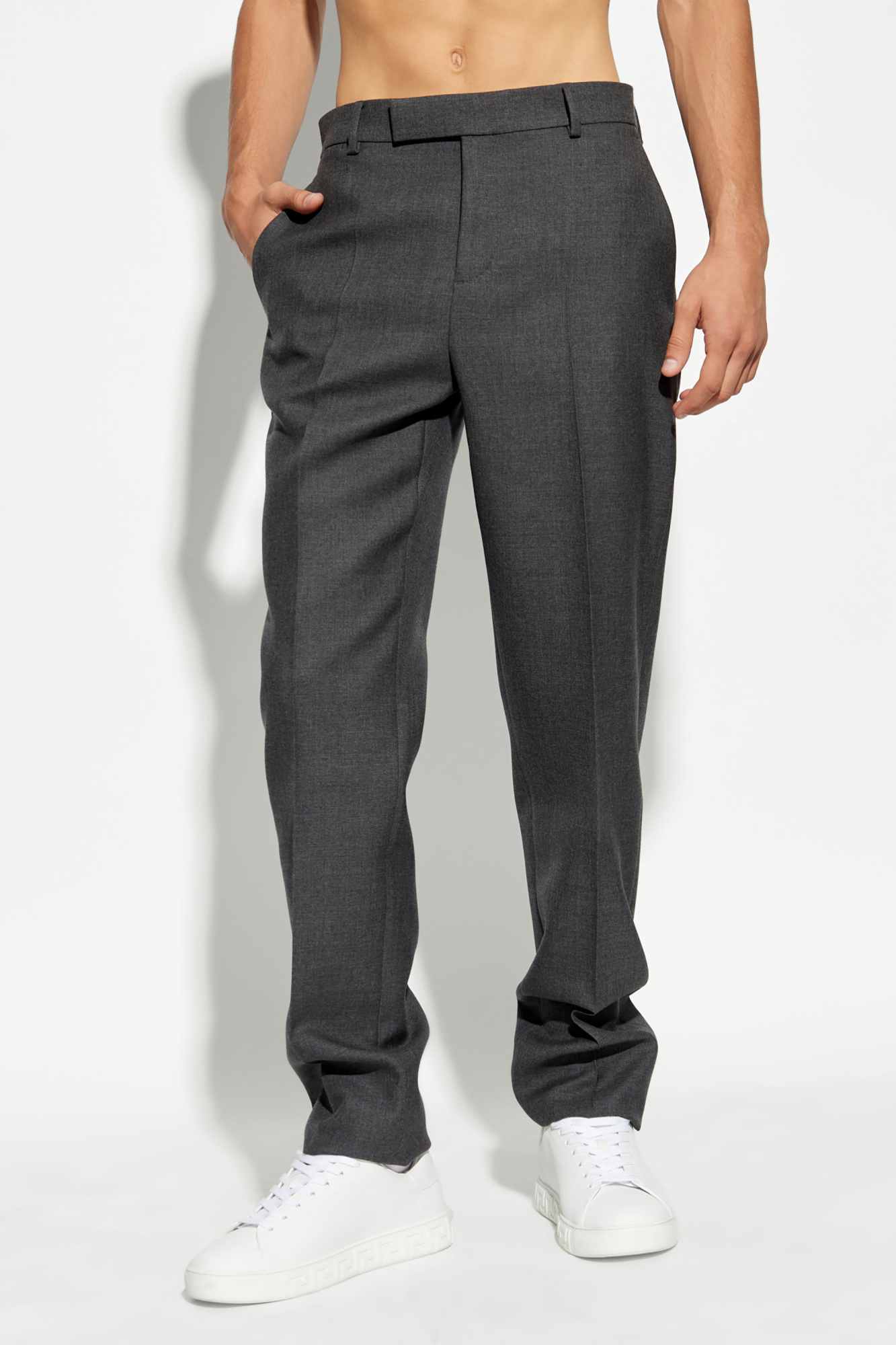 Grey Creased Trousers Versace - JecrShops Palau - Swae Lee Pushes